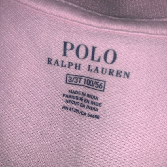 POLO RALPH LAUREN Toddler Girl Short Sleeve Polo Shirt in Pink Size 3T - Picture 3 of 4